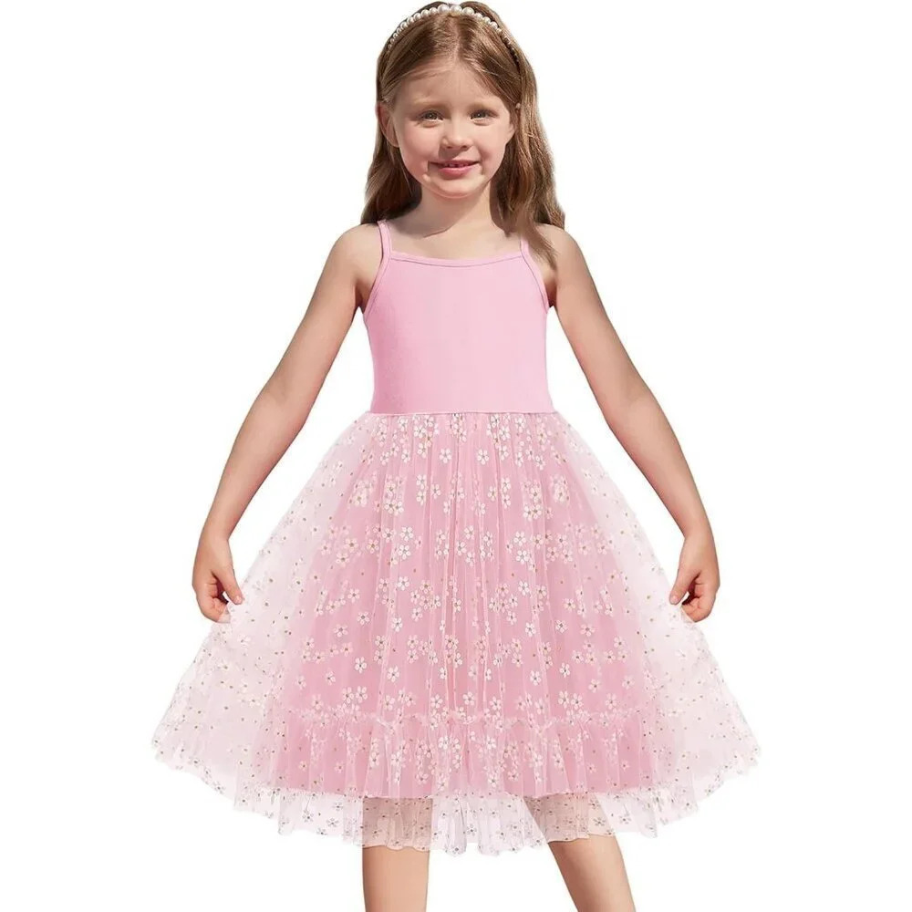 Tutu Dress Little Girl Ruffled Tulle Cami Dresses Princess Party Sundress - Picture 1 of 7